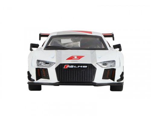 Машина АВТОПАНОРАМА AUDI R8, белый перламутр, 1/32, свет, звук, инерция, в/к 17,5*13,5*9 см