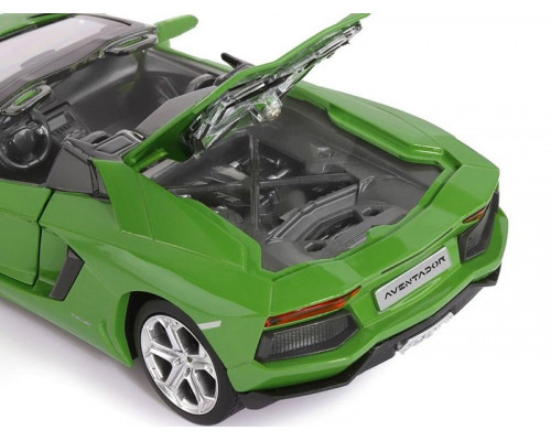 Машина АВТОПАНОРАМА Lamborghini Aventador Roadster-OPEN, зеленый, 1/24, в/к 24,5*12,5*10,5 см