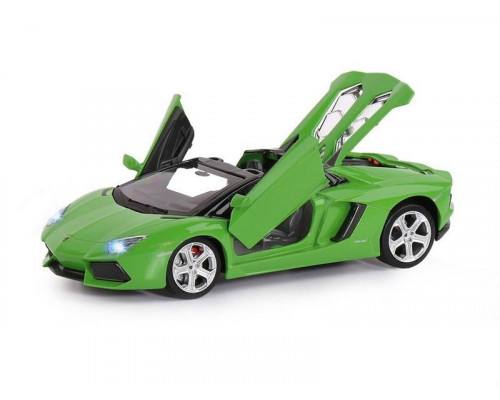 Машина АВТОПАНОРАМА Lamborghini Aventador Roadster-OPEN, зеленый, 1/24, в/к 24,5*12,5*10,5 см