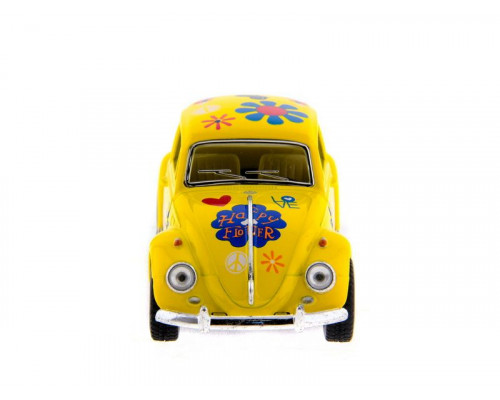 Машина Kinsmart 1967 Volkswagen Classical Beetle with printing инерция (1/12шт.) 1:32 б/к