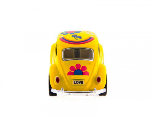 Машина Kinsmart 1967 Volkswagen Classical Beetle with printing инерция (1/12шт.) 1:32 б/к