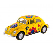 Машина Kinsmart 1967 Volkswagen Classical Beetle with printing инерция (1/12шт.) 1:32 б/к