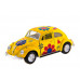 Машина Kinsmart 1967 Volkswagen Classical Beetle with printing инерция (1/12шт.) 1:32 б/к