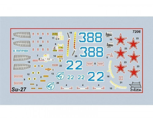 Сборная модель ZVEZDA Советский истребитель Су-27, 1/72