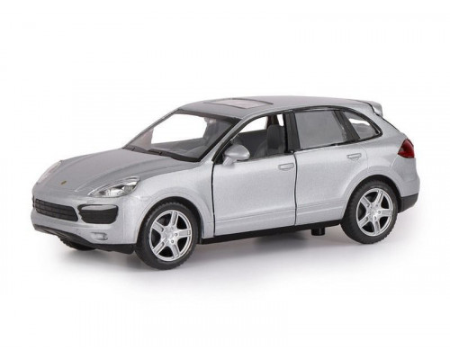 Машина АВТОПАНОРАМА Porsche Cayenne S, серебряный, 1/32, свет, звук, инерция, в/к 17,5*13,5*9 см