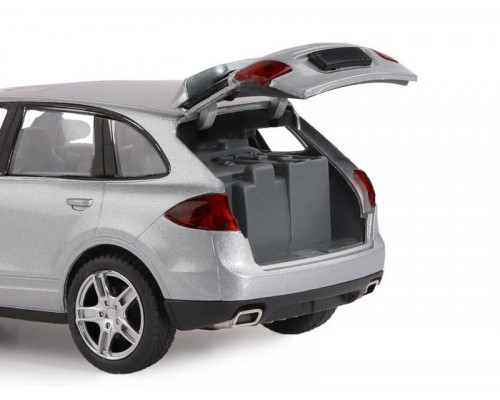 Машина АВТОПАНОРАМА Porsche Cayenne S, серебряный, 1/32, свет, звук, инерция, в/к 17,5*13,5*9 см