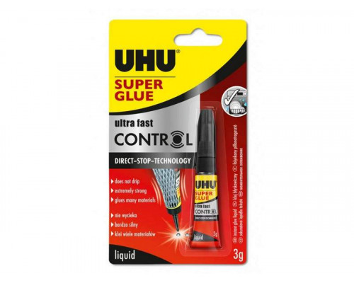 КЛЕЙ УНИВЕРСАЛЬНЫЙ UHU SUPER GLUE CONTROL 3Г БЛИСТЕР