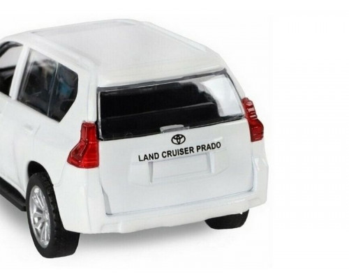 Машина АВТОПАНОРАМА Land Cruiser Prado, белый, 1/42, инерция, откр. двери, в/к 17,5*12,5*6,5 см