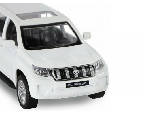 Машина АВТОПАНОРАМА Land Cruiser Prado, белый, 1/42, инерция, откр. двери, в/к 17,5*12,5*6,5 см