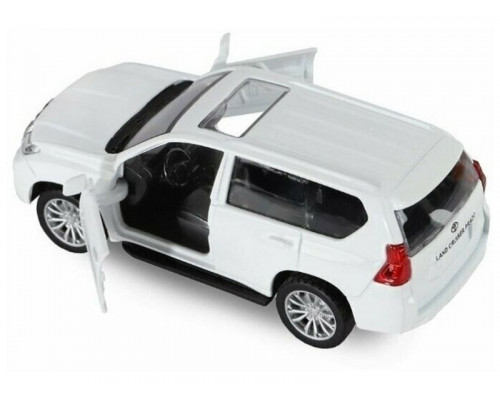 Машина АВТОПАНОРАМА Land Cruiser Prado, белый, 1/42, инерция, откр. двери, в/к 17,5*12,5*6,5 см