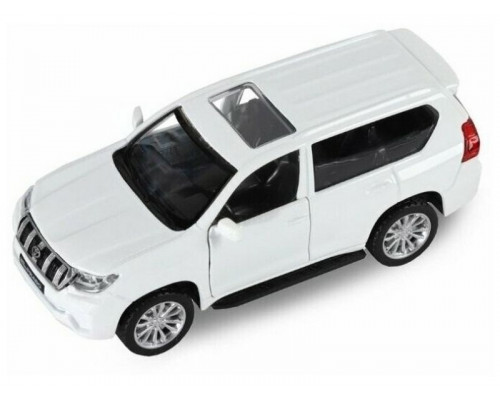 Машина АВТОПАНОРАМА Land Cruiser Prado, белый, 1/42, инерция, откр. двери, в/к 17,5*12,5*6,5 см