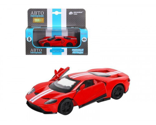 Машина АВТОПАНОРАМА Ford GT, красный, 1/42, инерция, откр. двери, в/к 17,5*12,5*6,5 см