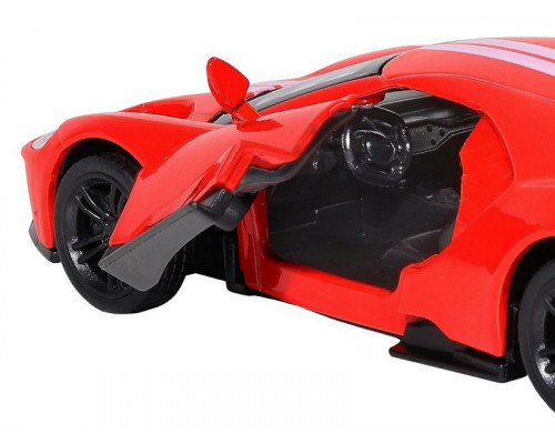 Машина АВТОПАНОРАМА Ford GT, красный, 1/42, инерция, откр. двери, в/к 17,5*12,5*6,5 см