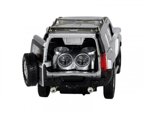 Машина АВТОПАНОРАМА Hummer H3, серебряный, 1/32, свет, звук, инерция, в/к 17,5*13,5*9 см