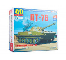 Сборная модель AVD Плавающий танк ПТ-76, 1/43