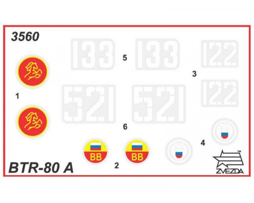 Сборная модель ZVEZDA Российский бронетранспортер БТР-80А, 1/35