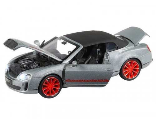 Машина АВТОПАНОРАМА Bentley Continental Supersports ISR, серебряный, 1/32, в/к 17,5*13,5*9 см