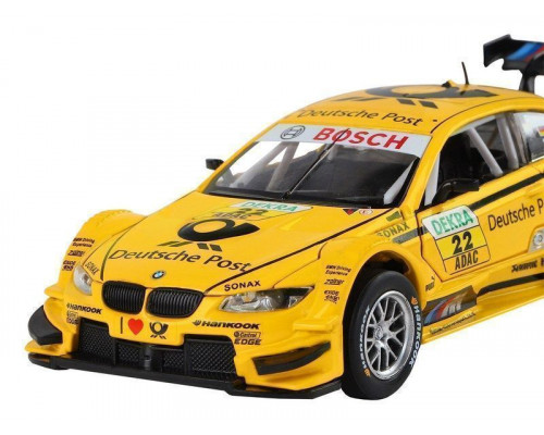 Машина АВТОПАНОРАМА BMW M3 DTM, желтый, 1/32, свет, звук, инерция, в/к 17,5*13,5*9 см