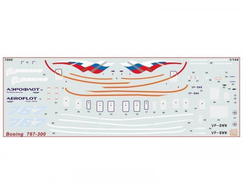 Сборная модель ZVEZDA Пассажирский авиалайнер Боинг 767-300, 1/144