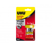 Клей универсальный UHU Super Glue, 1 мл, 3 шт, блистер