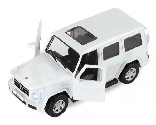 Машина АВТОПАНОРАМА Mercedes-Benz G350d, белый, 1/42, инерция, в/к 17,5*12,5*6,5 см