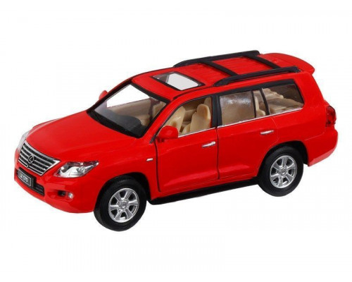 Машина АВТОПАНОРАМА Lexus LX570, красный, 1/32, свет, звук, инерция, в/к 17,5*13,5*9 см