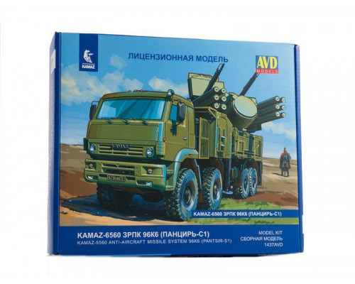 Сборная модель AVD КАМАЗ-6560 ЗРПК 96К6 (Панцирь-С1), 1/43