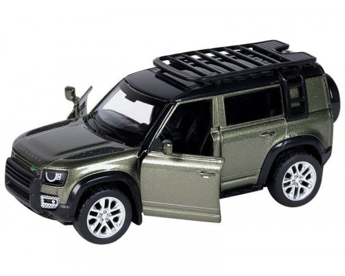 Машина АВТОПАНОРАМА Land Rover Defender 110, 1/43, оливковый, инерция, в/к 17,5*12,5*6,5 см