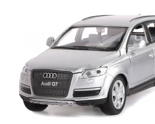 Машина АВТОПАНОРАМА Audi Q7, серебряный, 1/32, свет, звук, инерция, в/к 17,5*13,5*9 см