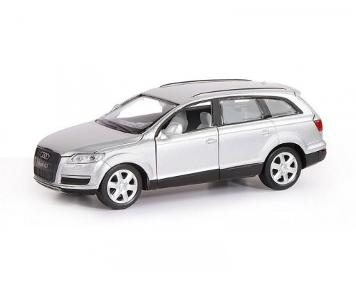 Машина АВТОПАНОРАМА Audi Q7, серебряный, 1/32, свет, звук, инерция, в/к 17,5*13,5*9 см