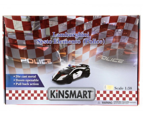 Машина Kinsmart 1:40 Lamborghini Police Sesto Elemento в асс. инерция (1/12шт.) б/к