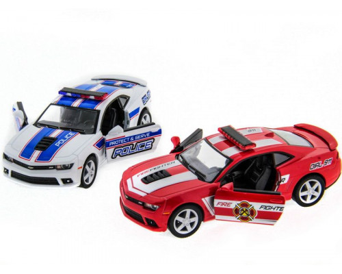 Машина Kinsmart 1:38 Chevrolet Camaro 2014 (Police/Fire) инерция (1/12шт.) б/к