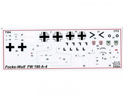 Сборная модель ZVEZDA Немецкий истребитель Фокке-Вульф FW-190A4 (сборка без клея), 1/72
