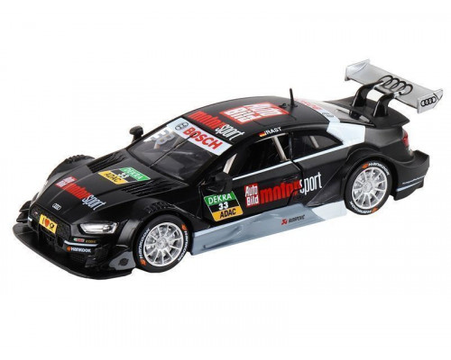 Машина АВТОПАНОРАМА Audi RS 5 DTM, черный матовый, 1/32, свет, звук, инерция, в/к 17,5*13,5*9 см