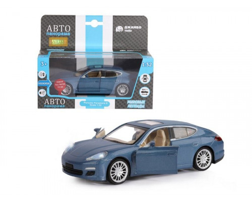 Машина АВТОПАНОРАМА Porsche Panamera S, синий, 1/32, свет, звук, инерция, в/к 17,5*13,5*9 см