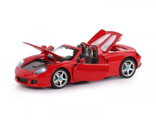 Машина АВТОПАНОРАМА Porsche Carrera GT, красный, 1/24, свет, звук, в/к 24,5*12,5*10,5 см