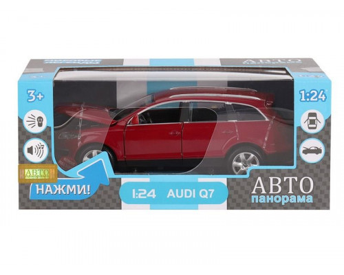 Машина АВТОПАНОРАМА Audi Q7, бордовый, 1/24, в/к 24,5*12,5*10,5 см