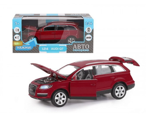 Машина АВТОПАНОРАМА Audi Q7, бордовый, 1/24, в/к 24,5*12,5*10,5 см