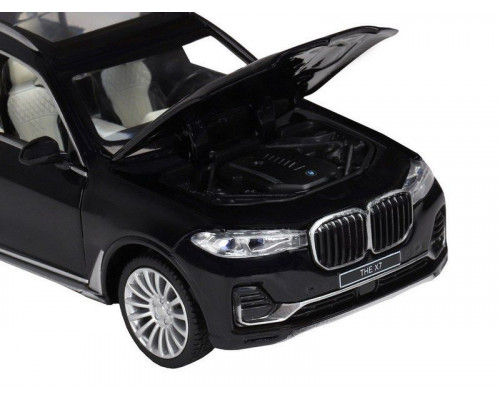 Машина АВТОПАНОРАМА BMW X7, черный, 1/32, свет, звук, инерция, в/к 17,5*13,5*9 см