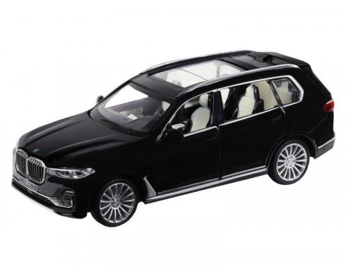 Машина АВТОПАНОРАМА BMW X7, черный, 1/32, свет, звук, инерция, в/к 17,5*13,5*9 см