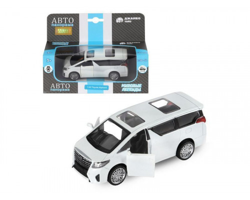 Машина АВТОПАНОРАМА Toyota Alphard, белый, 1/43, инерция, откр. двери, в/к 17,5*12,5*6,5 см