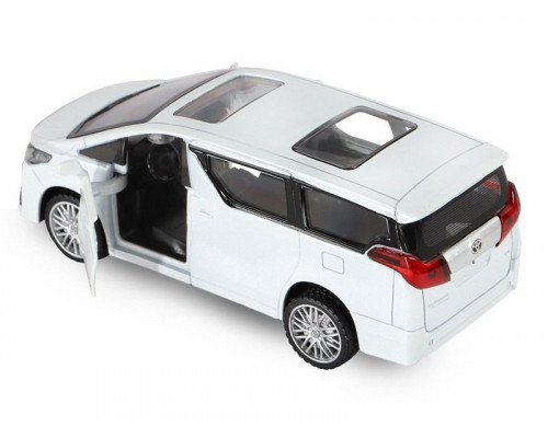 Машина АВТОПАНОРАМА Toyota Alphard, белый, 1/43, инерция, откр. двери, в/к 17,5*12,5*6,5 см