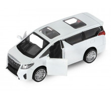 Машина "АВТОПАНОРАМА" Toyota Alphard, белый, 1/43, инерция, откр. двери, в/к 17,5*12,5*6,5 см