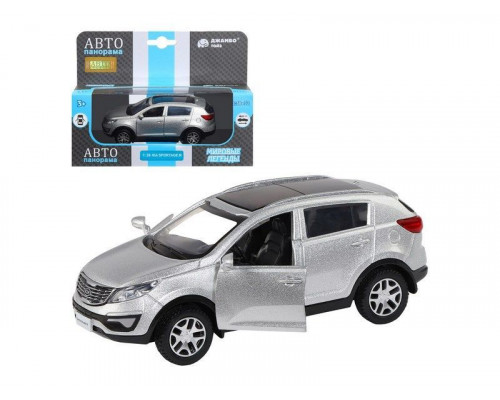 Машина АВТОПАНОРАМА KIA SPORTAGE R, серебряный, 1/39, инерция, в/к 17,5*12,5*6,5 см