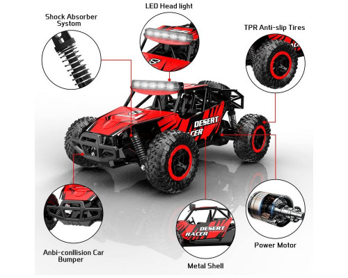 Радиоуправляемый внедорожник Volantex RC Desert King красный 2WD 2.4G 1/16 RTR