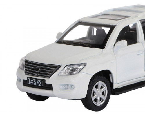 Машина АВТОПАНОРАМА Lexus LX570, белый, 1/43, инерция, в/к 17,5*12,5*6,5 см