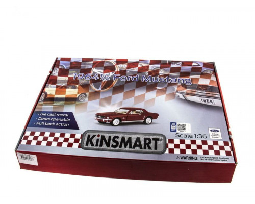 Машина Kinsmart FORD MUSTANG инерция (1/12шт.) 1:36 б/к