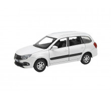 Машина "АВТОПАНОРАМА" LADA GRANTA CROSS, белый, 1/24, свет, звук, инерция, в/к 24,5*12,5*10,5 см