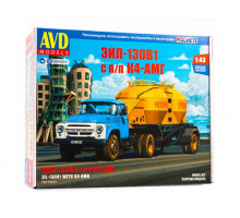 Сборная модель AVD ЗИЛ-130В1 с полуприцепом-муковозом К4-АМГ, 1/43