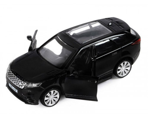 Машина АВТОПАНОРАМА Land Rover Range Rover Velar, черный, 1/42, инерция, в/к 17,5*12,5*6,5 см